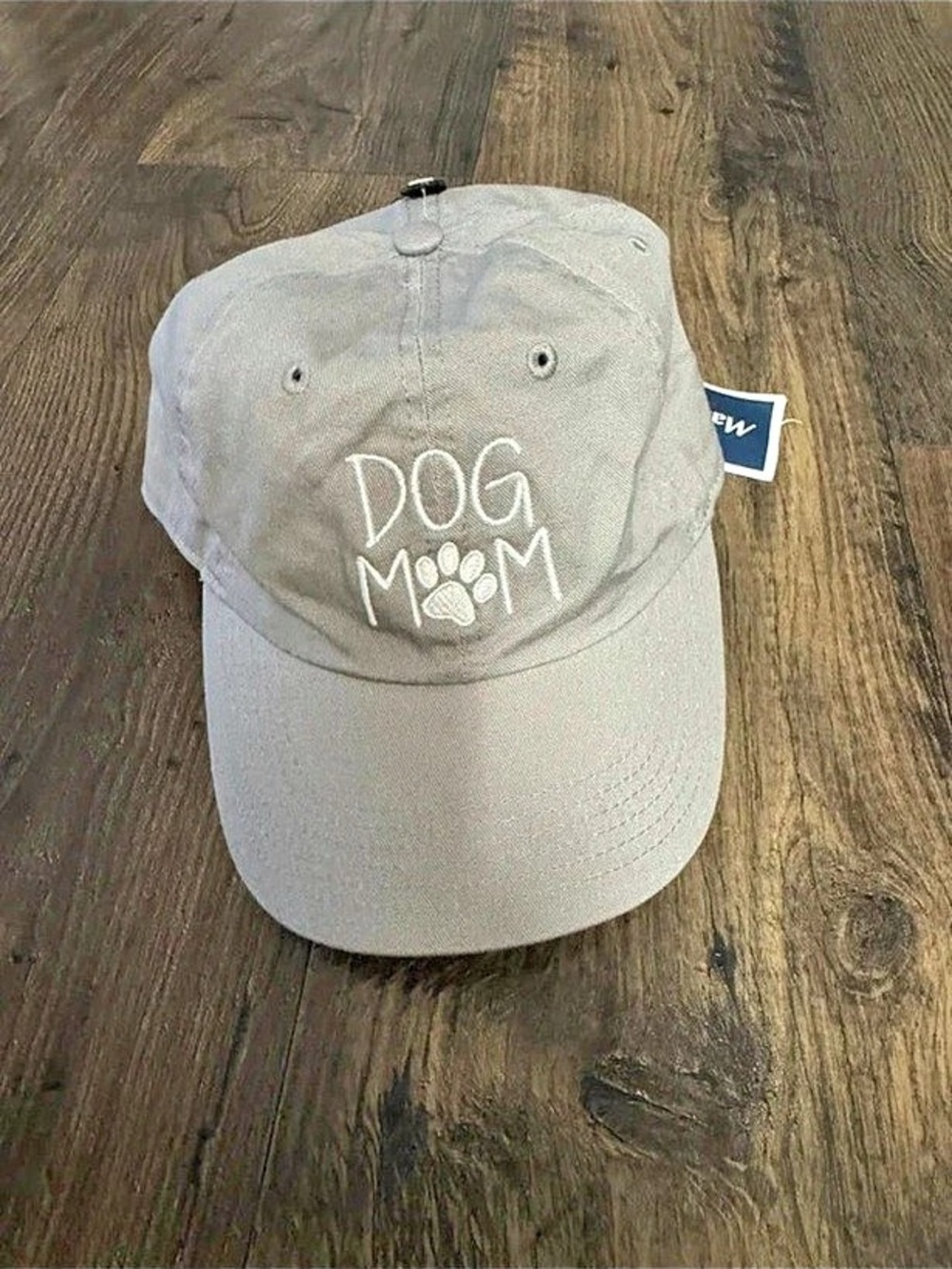 Dog Mom Embroidered Baseball Cap Gray Adjustable Hat NWT